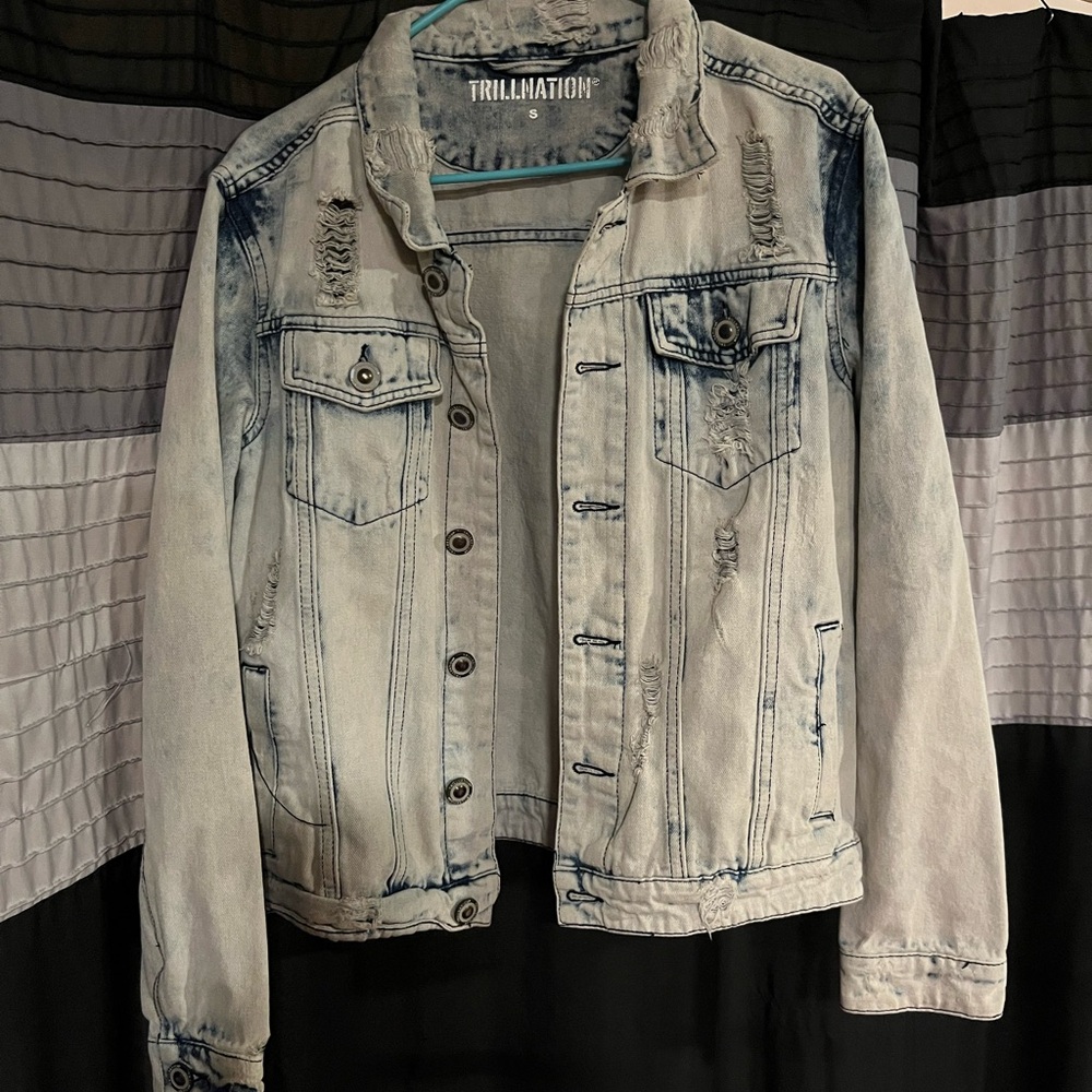 Men’s - S - TrillNation Distressed Denim Jacket